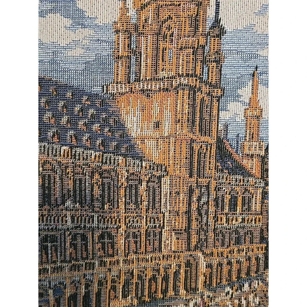 Grand Place in Brussels Framed Belgian Tapestry 20.5